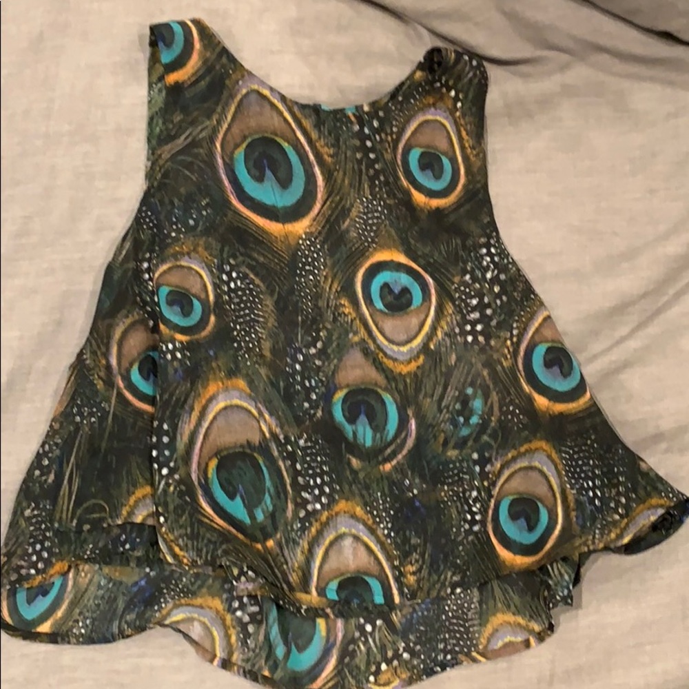 Show me your mumu cropped peacock tank top